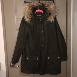 Faux fur hooded jacket